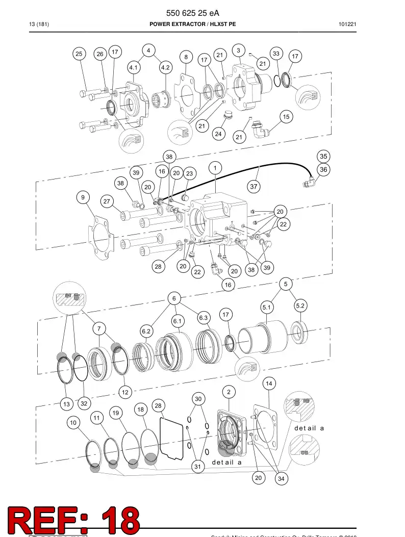 55073439 550 734 39 Backing ring - Sandvik Technical Drawing