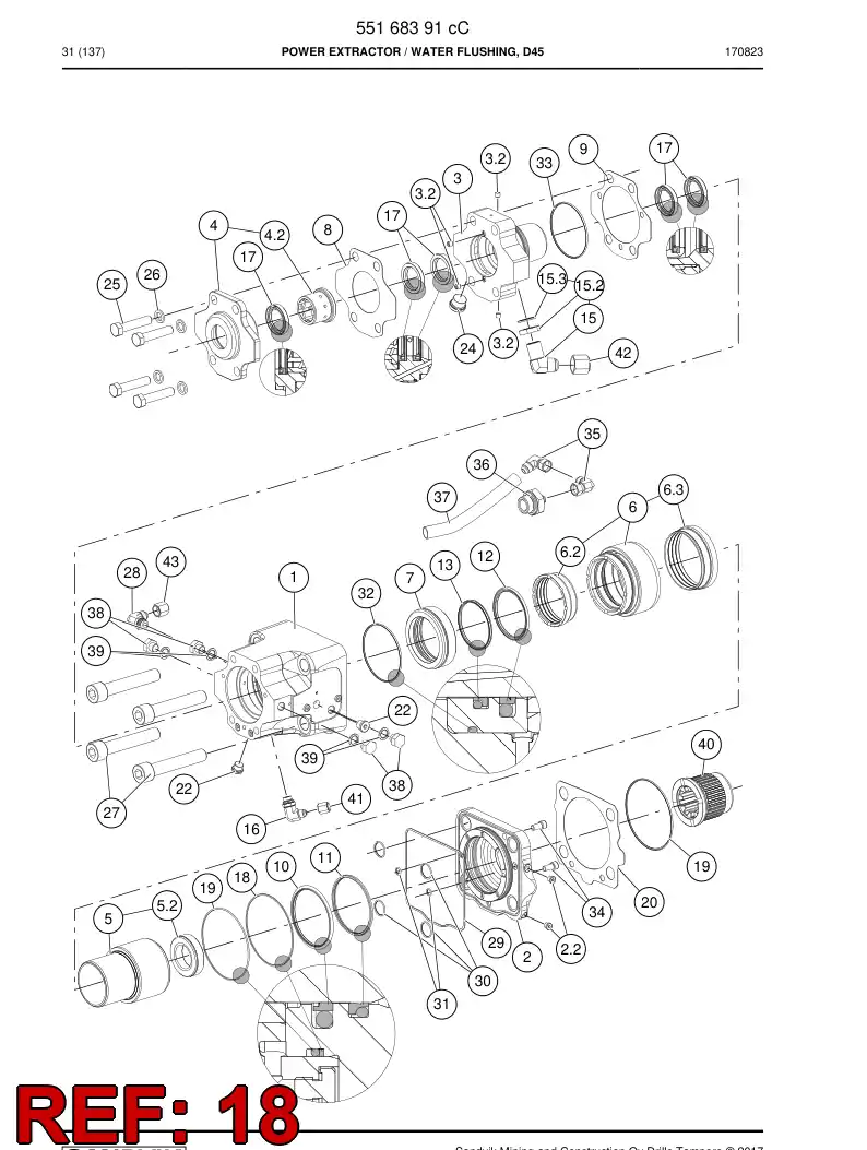 55073439a 550 734 39a Ring, Backing - Sandvik Technical Drawing