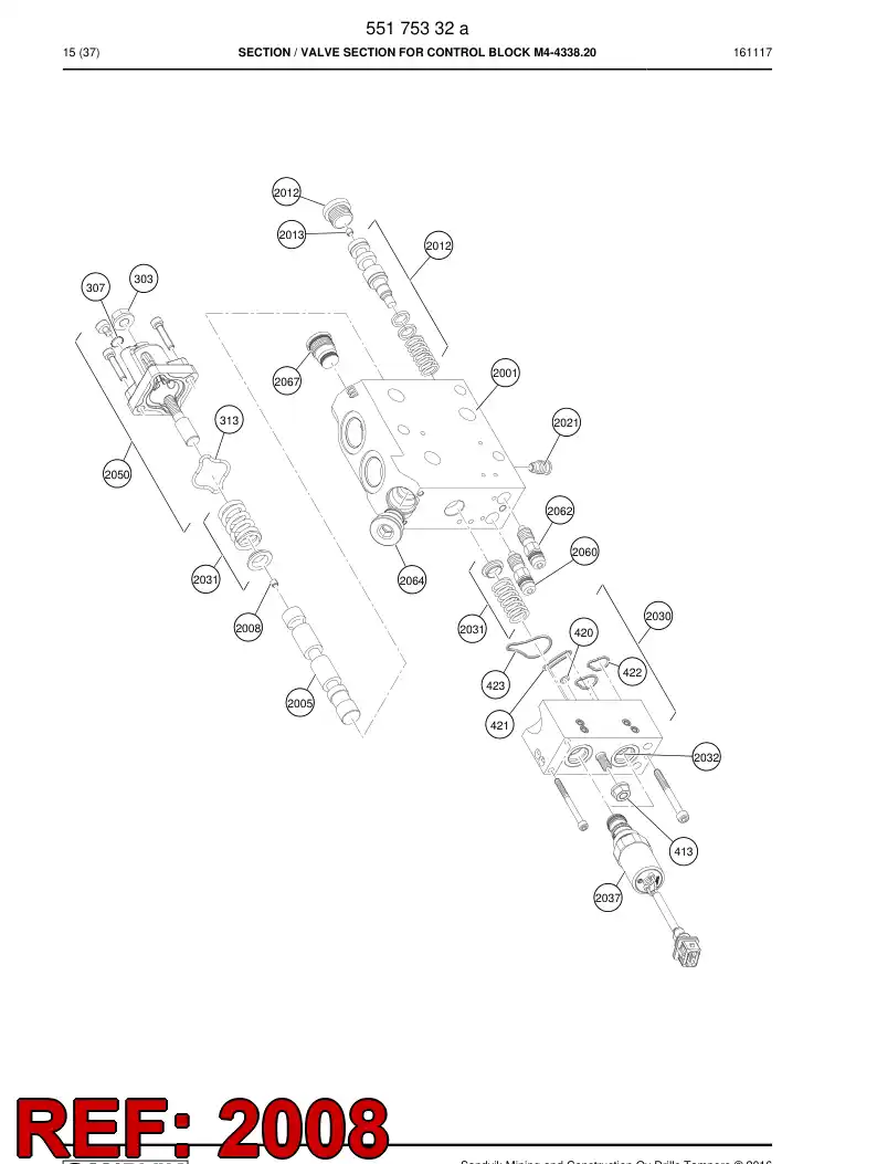 55073515 550 735 15 Plug - Sandvik Technical Drawing