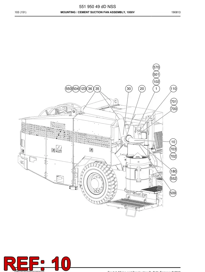 55073562b 550 735 62b Flue gas extractor - Sandvik Technical Drawing
