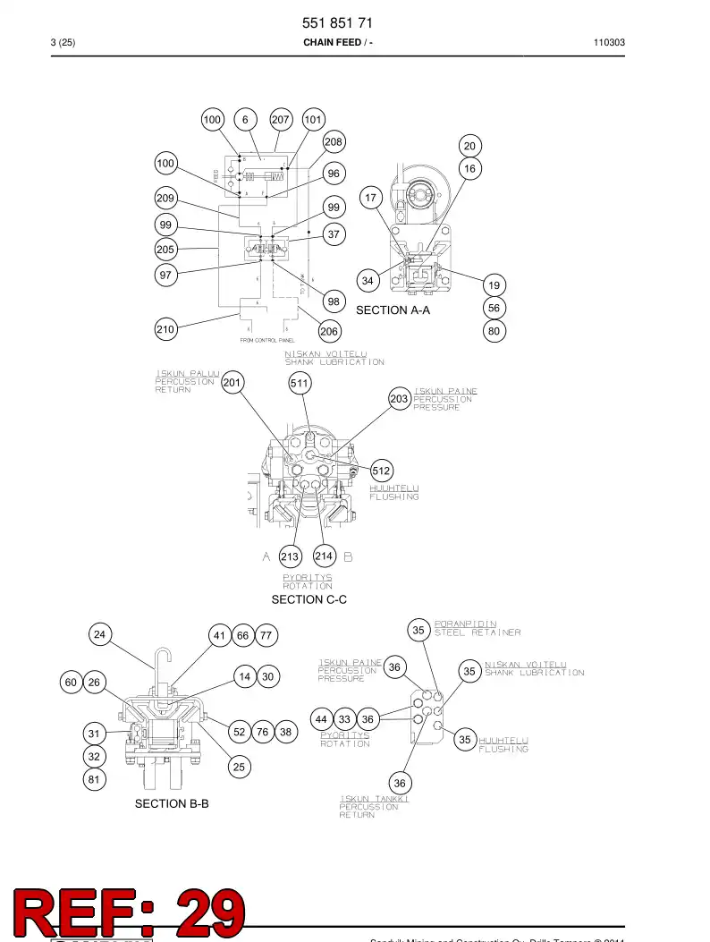 55073576 550 735 76 Plate - Sandvik Technical Drawing