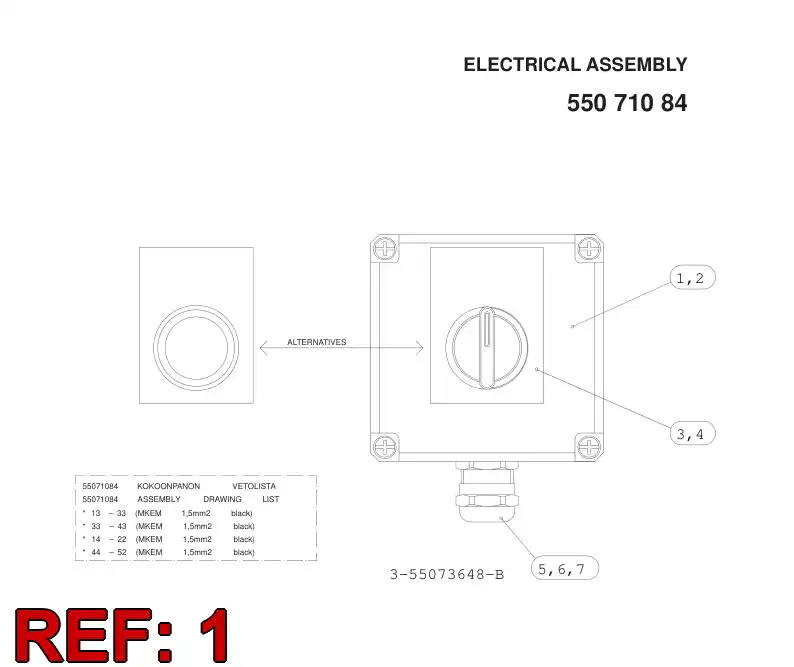 55073632 550 736 32 Enclosure, Plastic - Sandvik Technical Drawing