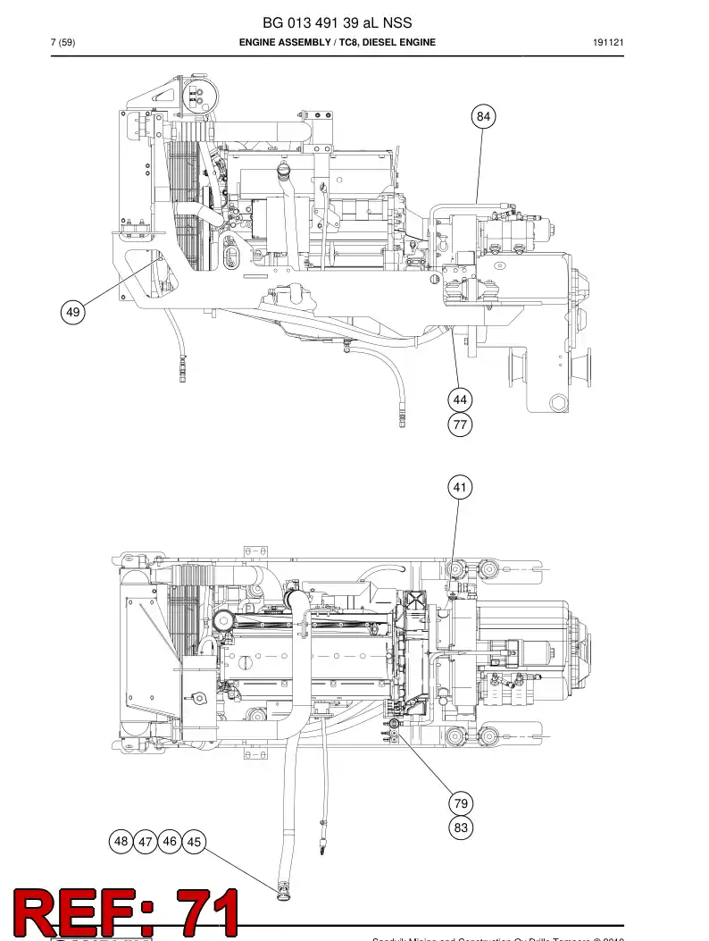 55073646 550 736 46 Plate, Cover - Sandvik Technical Drawing