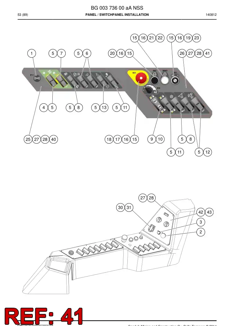 55073874 550 738 74 Decal - Sandvik Technical Drawing