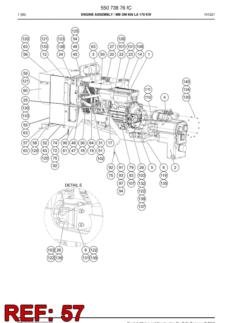 55073880 550 738 80 Plate - Sandvik Technical Drawing