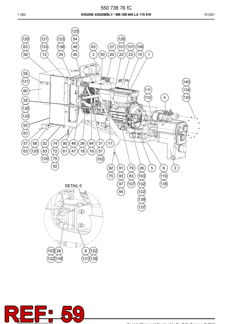 55073894 550 738 94 Plate - Sandvik Technical Drawing