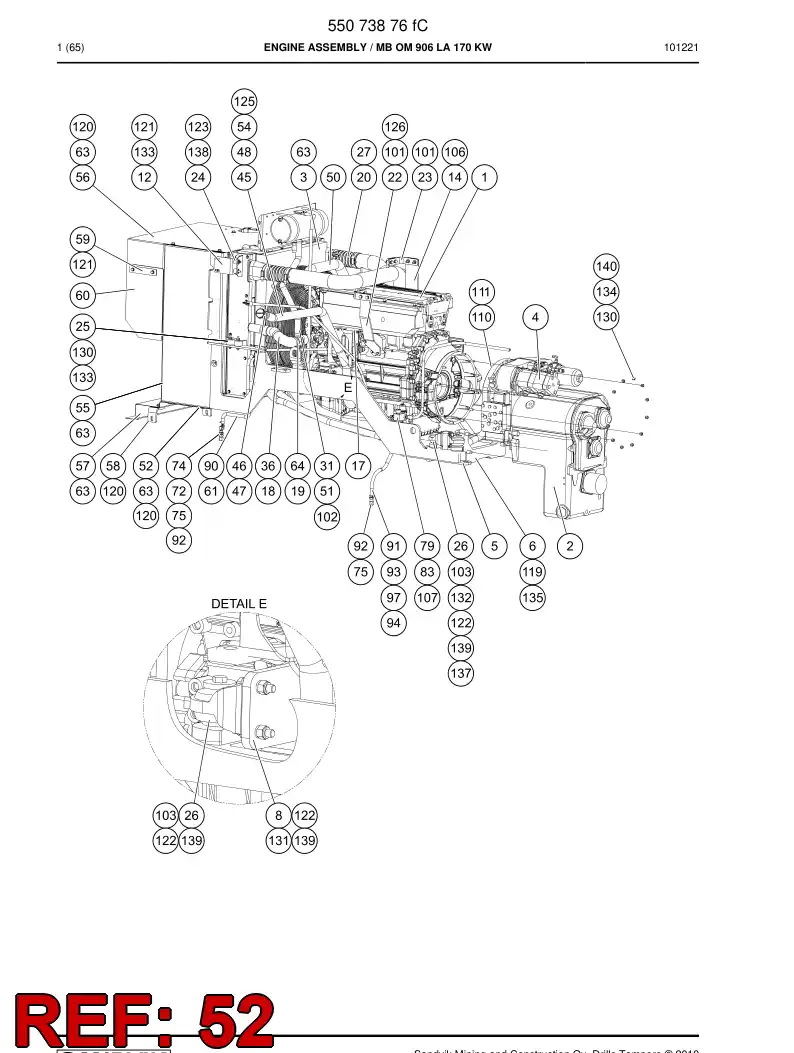 55073901 550 739 01 Assembly - Sandvik Technical Drawing