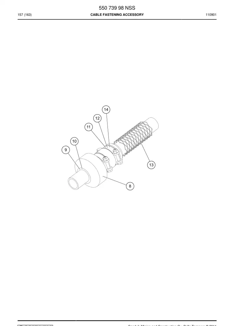 55073998 550 739 98 Cable fastening accessory - Sandvik Technical Drawing