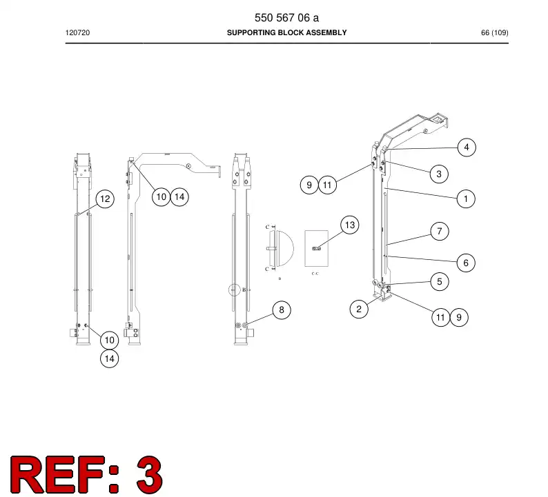 55074097 550 740 97 Support - Sandvik Technical Drawing