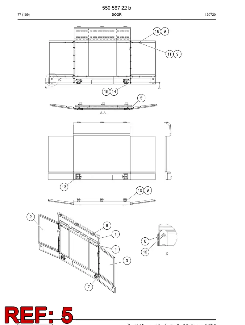 55074120 550 741 20 Support - Sandvik Technical Drawing