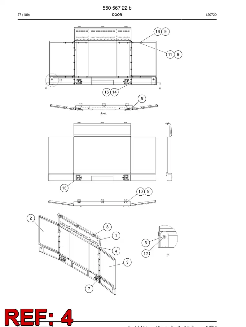 55074135 550 741 35 Support - Sandvik Technical Drawing
