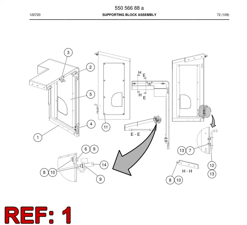 55074137 550 741 37 Frame - Sandvik Technical Drawing