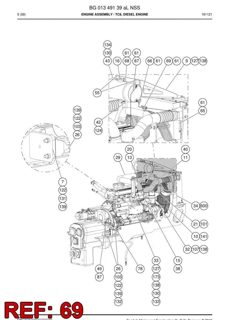 55074215 550 742 15 Adapter, Tee - Sandvik Technical Drawing