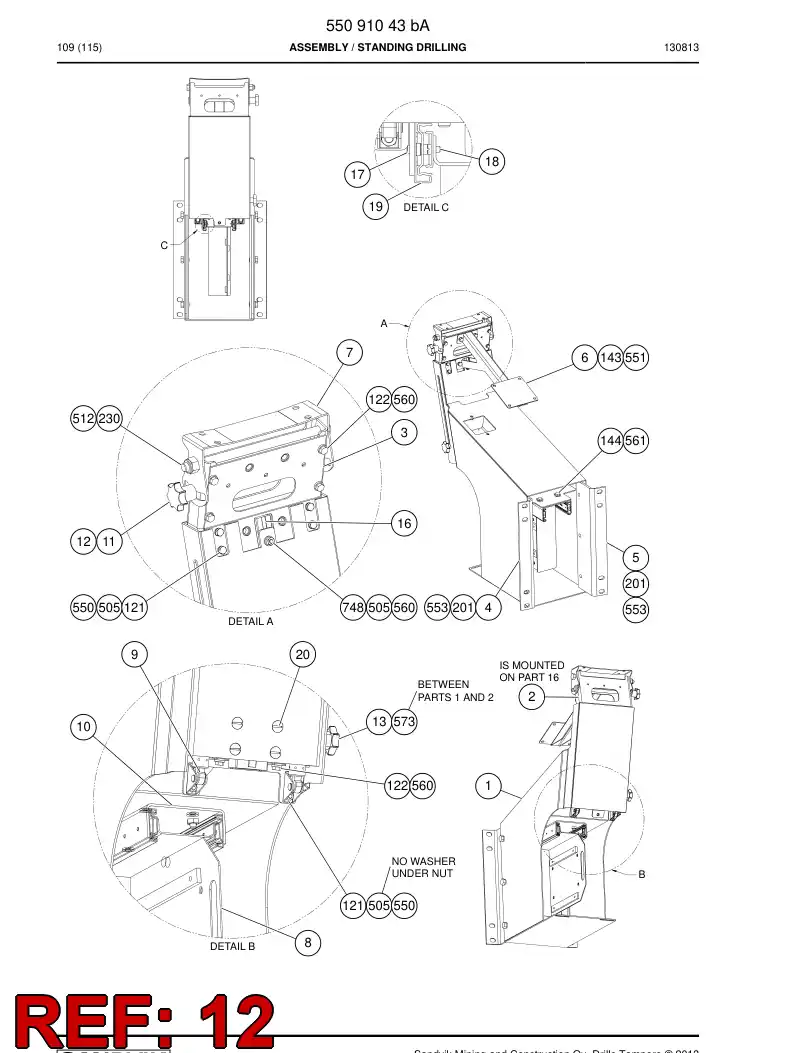 55074529 550 745 29 Screw - Sandvik Technical Drawing