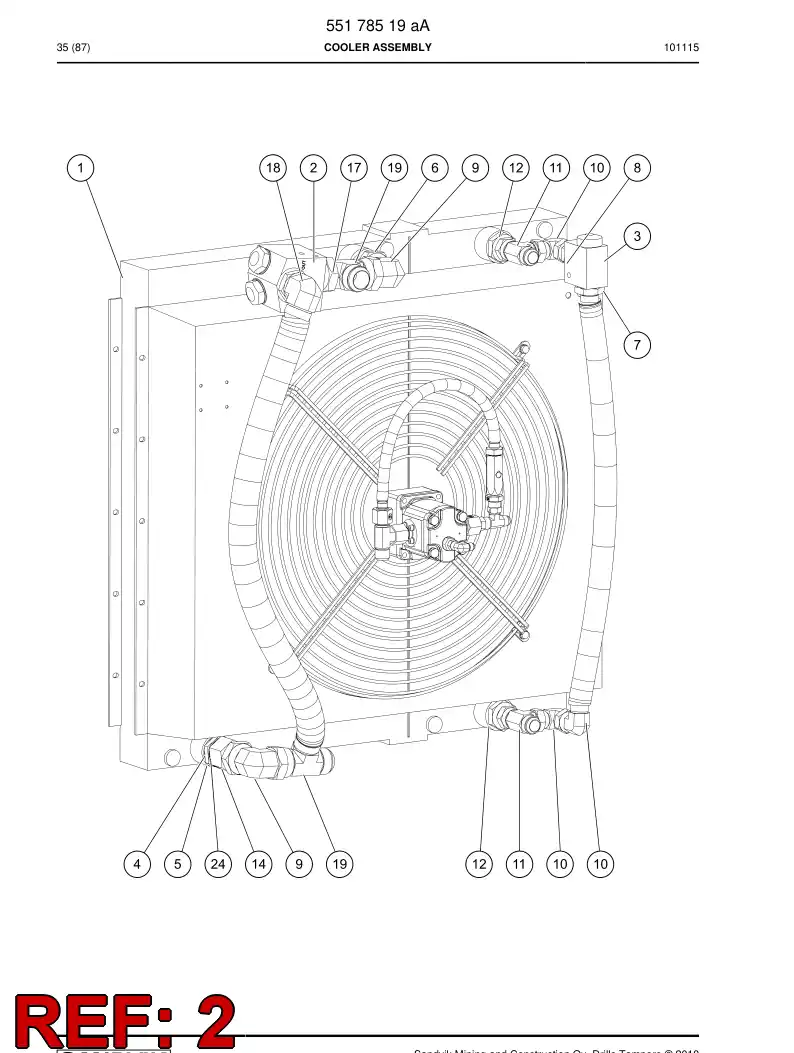 55074645 550 746 45 Thermostat - Sandvik Technical Drawing