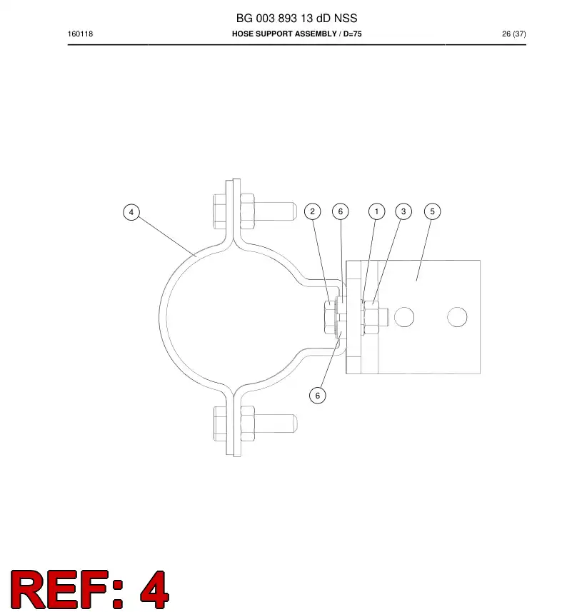 55074652 550 746 52 Supporting block - Sandvik Technical Drawing