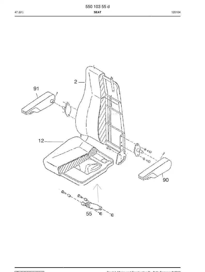 550 747 96 Neck rest - drawing