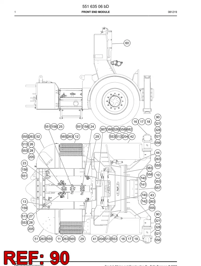 55074853a 550 748 53a Spacer - Sandvik Technical Drawing