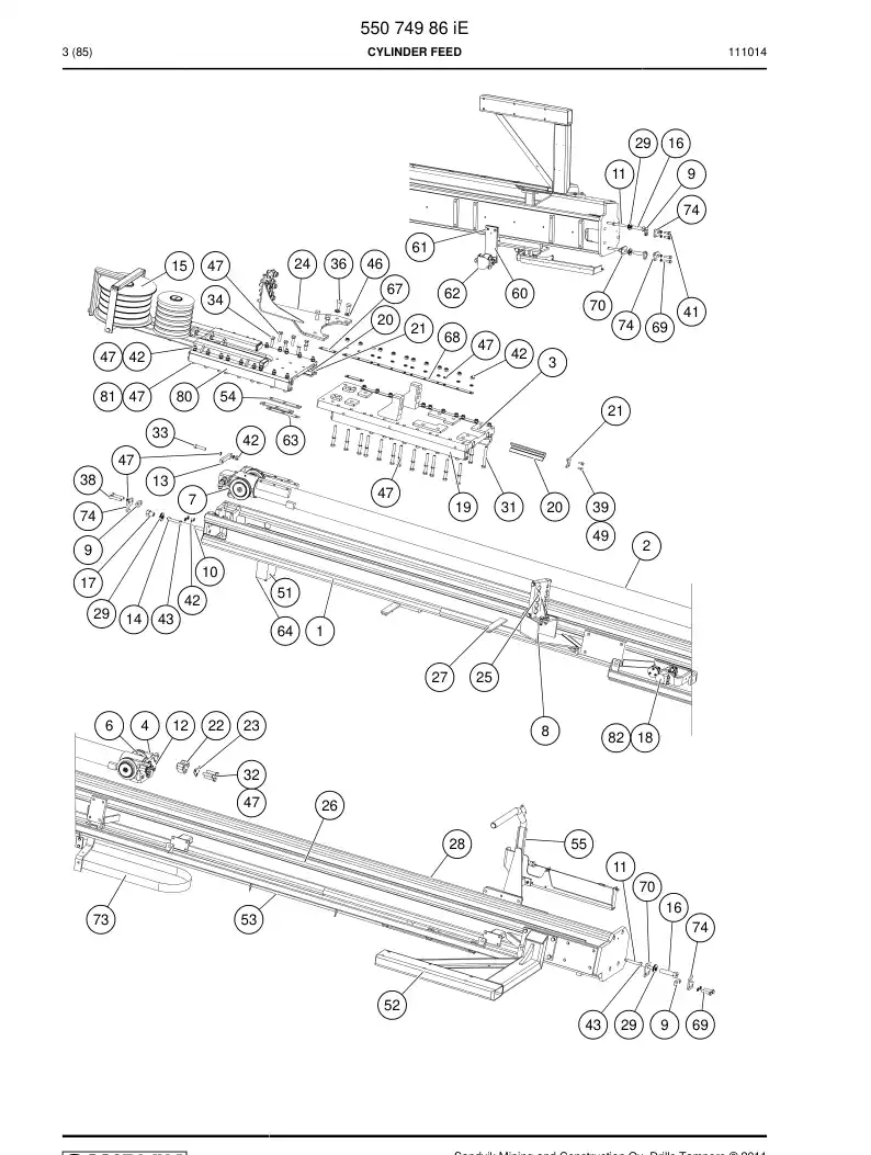 55074986i 550 749 86i CYLINDER FEED - Sandvik Technical Drawing