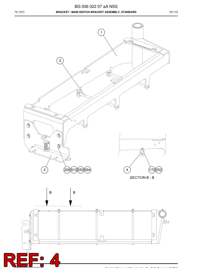 55075015a 550 750 15a Plate - Sandvik Technical Drawing