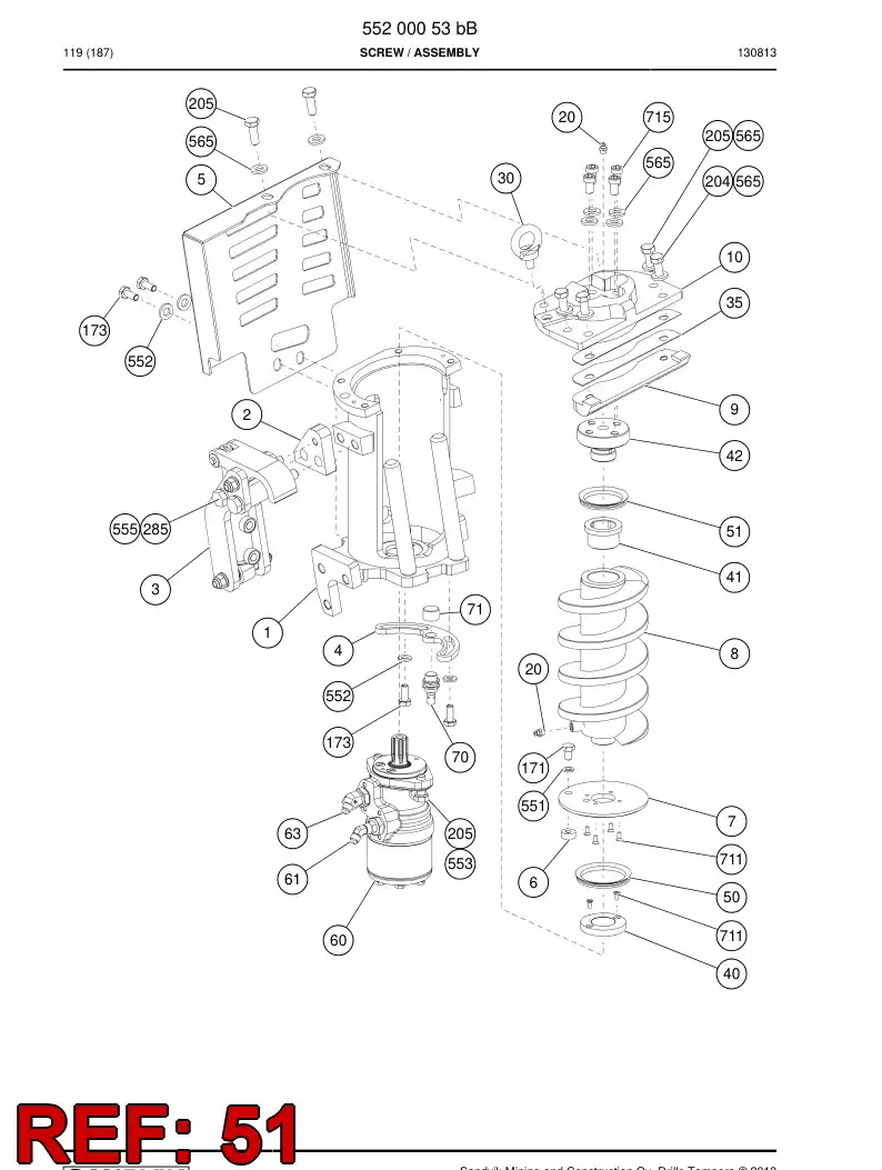 55075030 550 750 30 Seal, V - Sandvik Technical Drawing