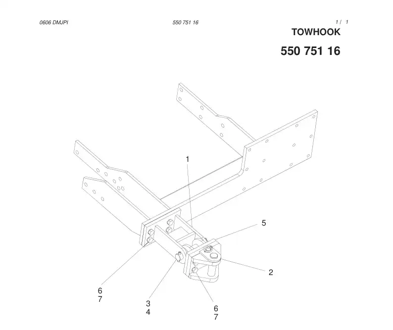 55075116 550 751 16 TOWHOOK - Sandvik Technical Drawing