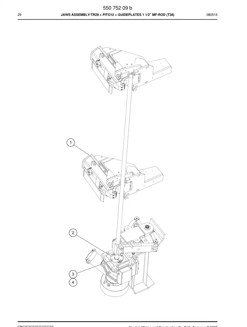 55075209b 550 752 09b JAWS ASSEMBLY - Sandvik Technical Drawing