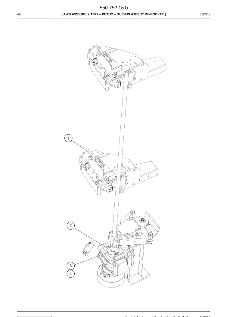 55075215b 550 752 15b JAWS ASSEMBLY - Sandvik Technical Drawing