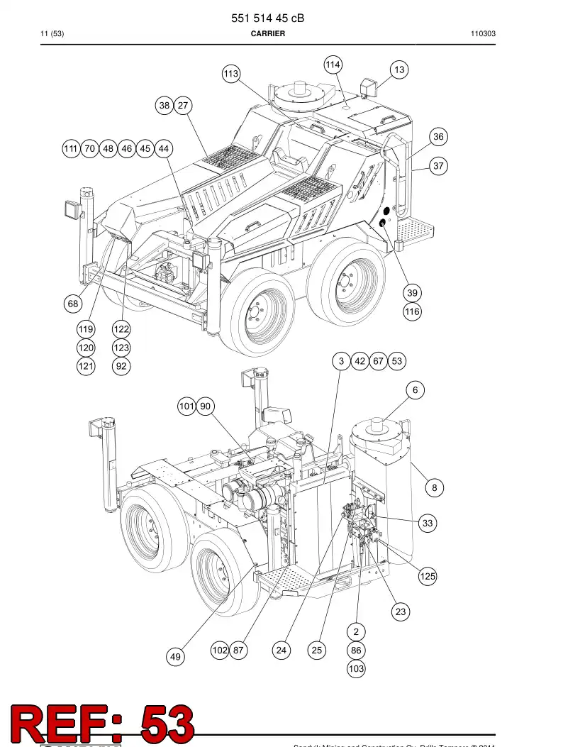 55075218 550 752 18 Clamp, Hose - Sandvik Technical Drawing