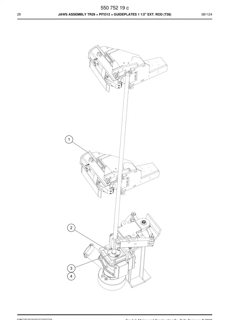55075219c 550 752 19c JAWS ASSEMBLY - Sandvik Technical Drawing