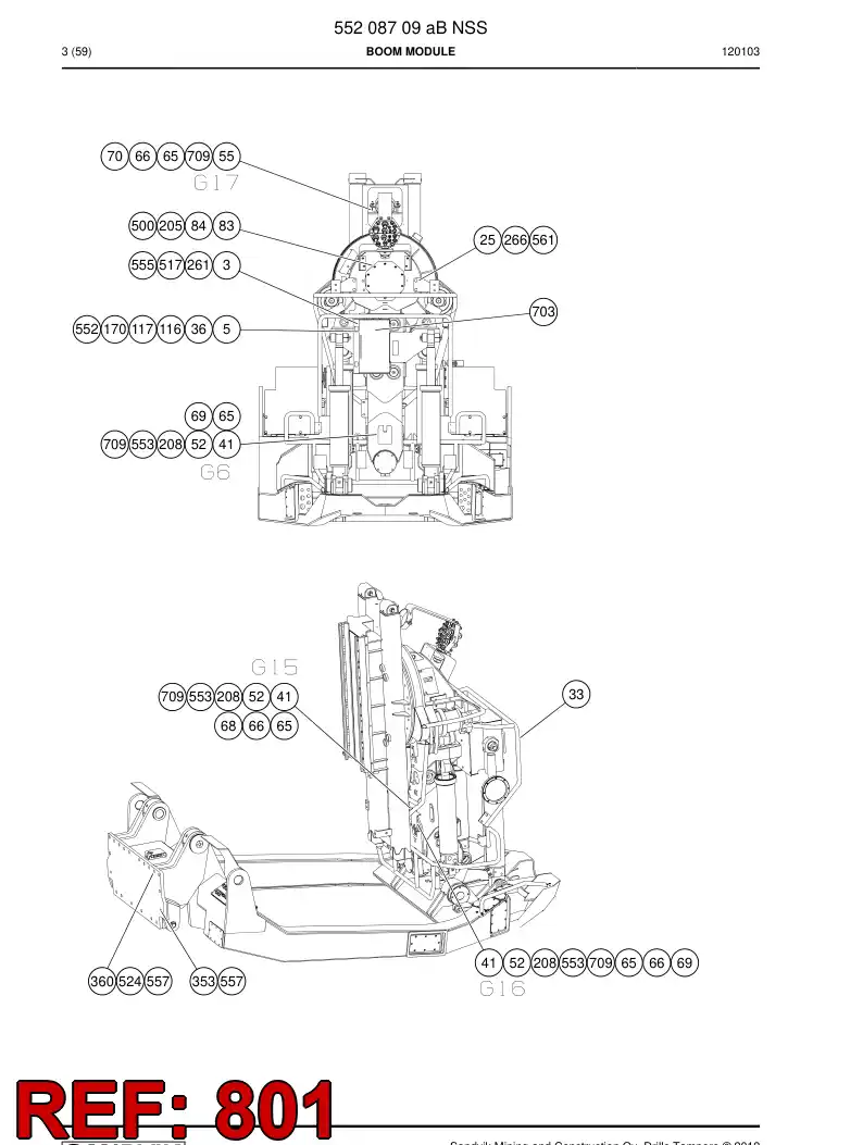 55075482b 550 754 82b HOSING - Sandvik Technical Drawing