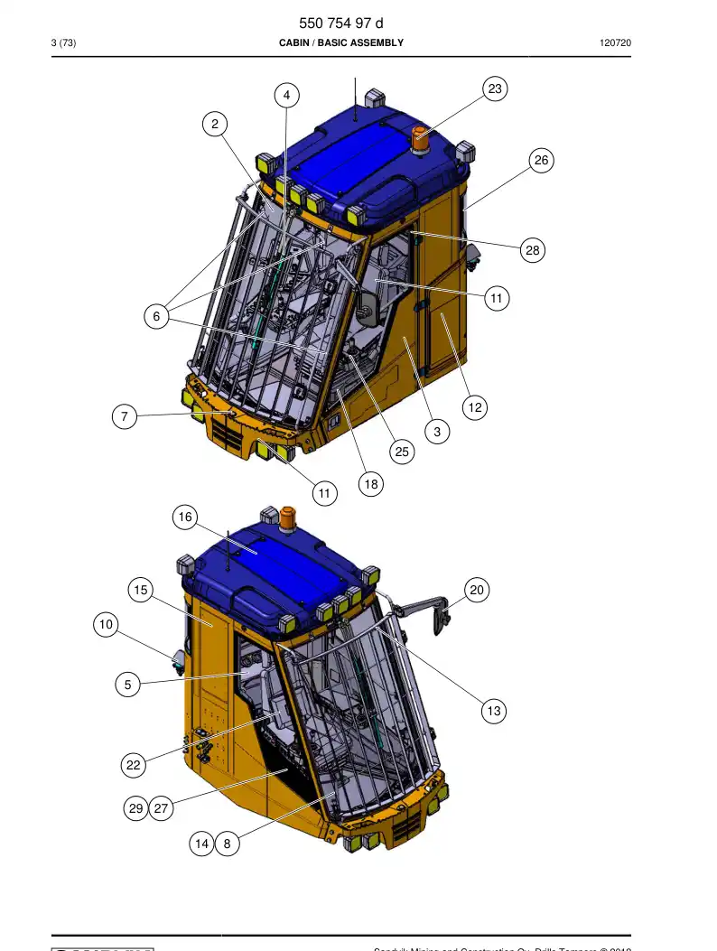 55075497d 550 754 97d CABIN - Sandvik Technical Drawing