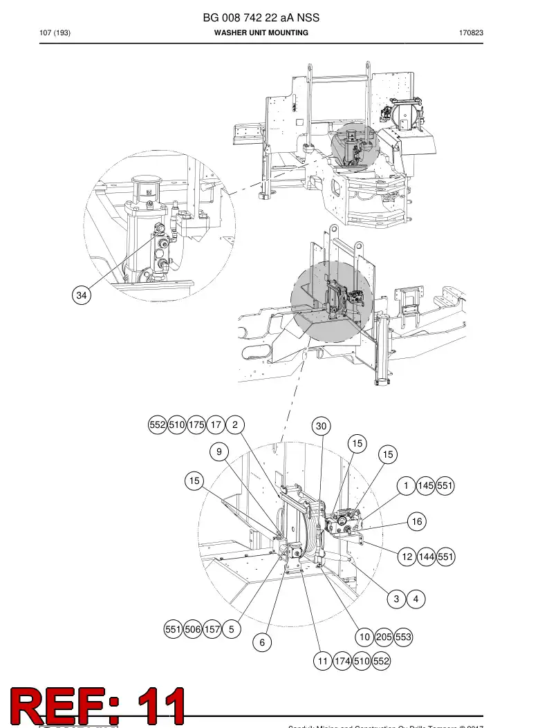 55075501a 550 755 01a Bracket, Mounting - Sandvik Technical Drawing