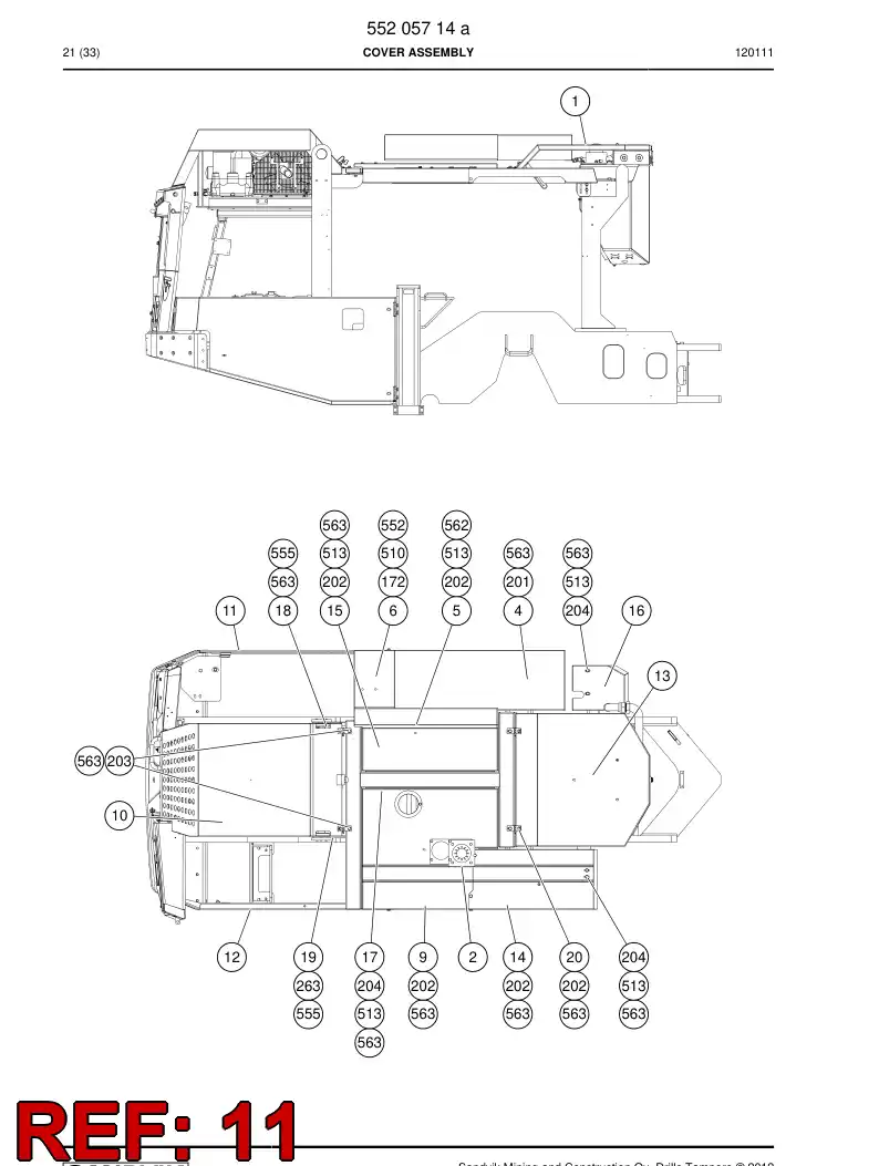 55075536 550 755 36 Cover plate - Sandvik Technical Drawing