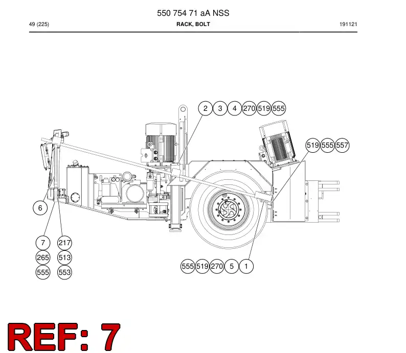 55075544 550 755 44 Bracket - Sandvik Technical Drawing