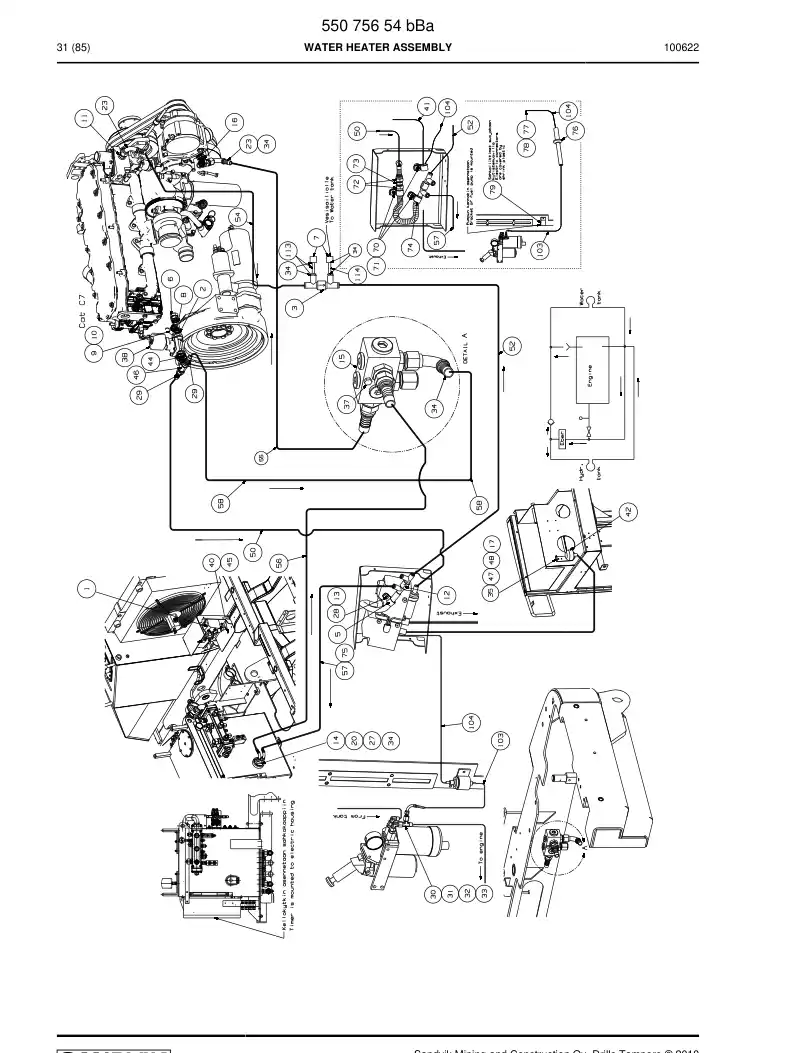 55075654b 550 756 54b WATER HEATER ASSEMBLY - Sandvik Technical Drawing