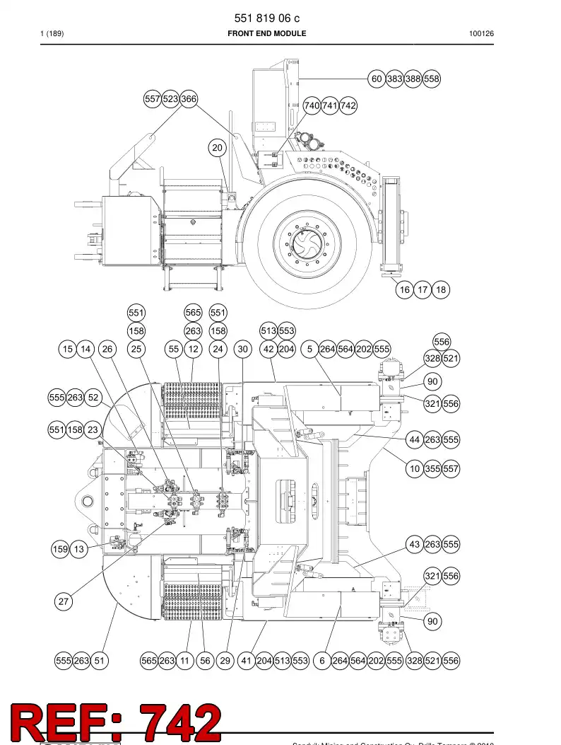 55075695 550 756 95 Mounting bracket - Sandvik Technical Drawing
