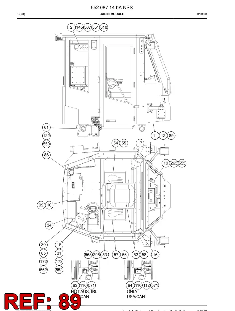 55075728 550 757 28 Plate, Lining - Sandvik Technical Drawing