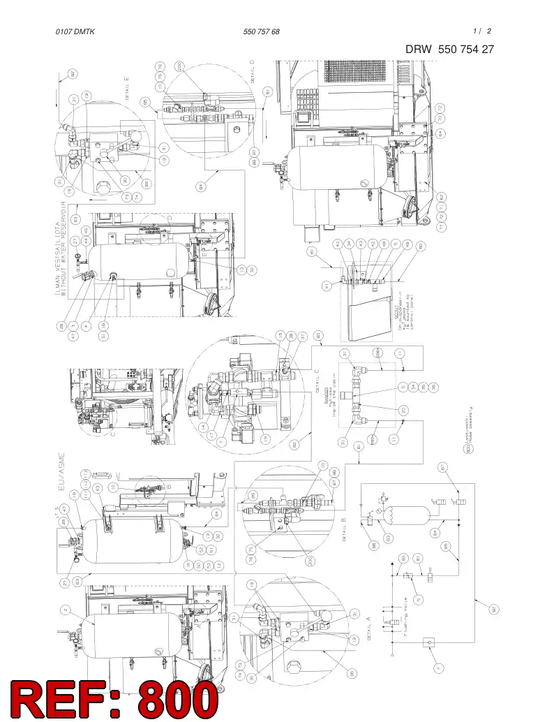 55075731 550 757 31 HOSE SET - Sandvik Technical Drawing