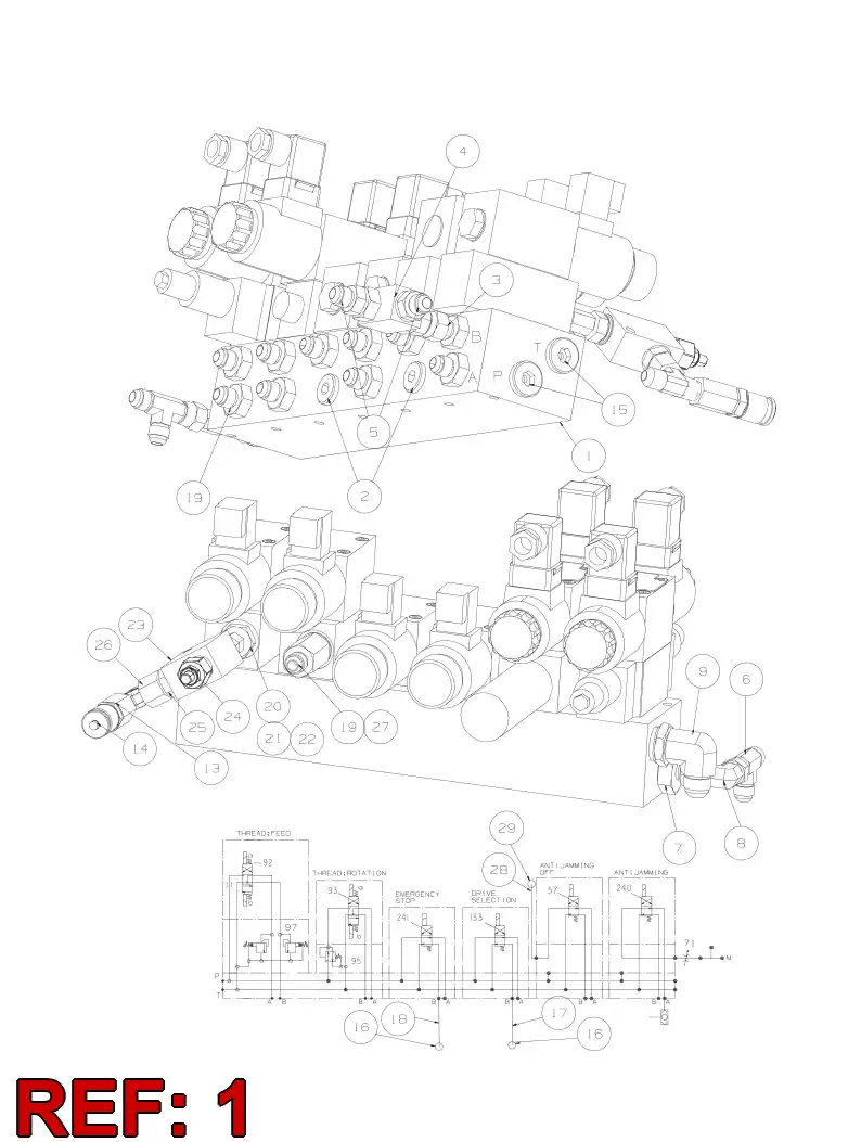 55075740 550 757 40 VALVE ASSEMBLY - Sandvik Technical Drawing