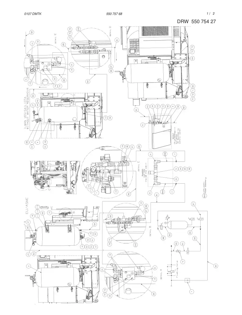 55075768 550 757 68 WATER INJECTION SYSTEM - Sandvik Technical Drawing