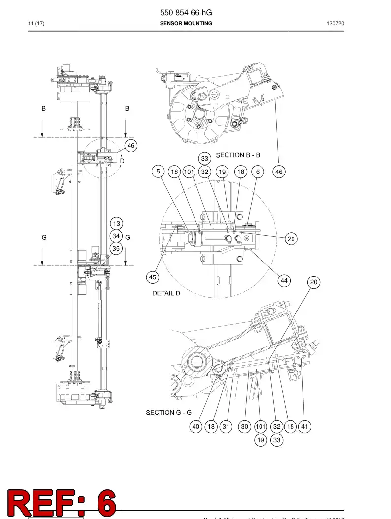 55075805 550 758 05 Bracket - Sandvik Technical Drawing