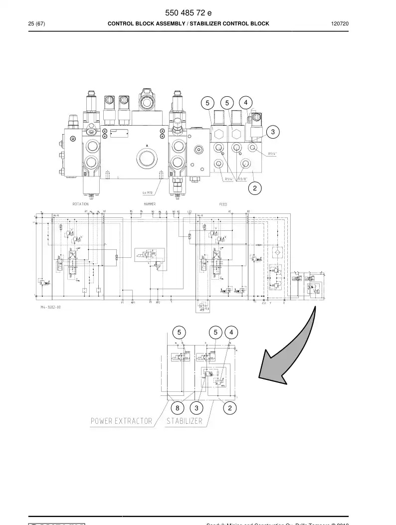 55075806b 550 758 06b Proportional pressure relief valve - Sandvik Technical Drawing
