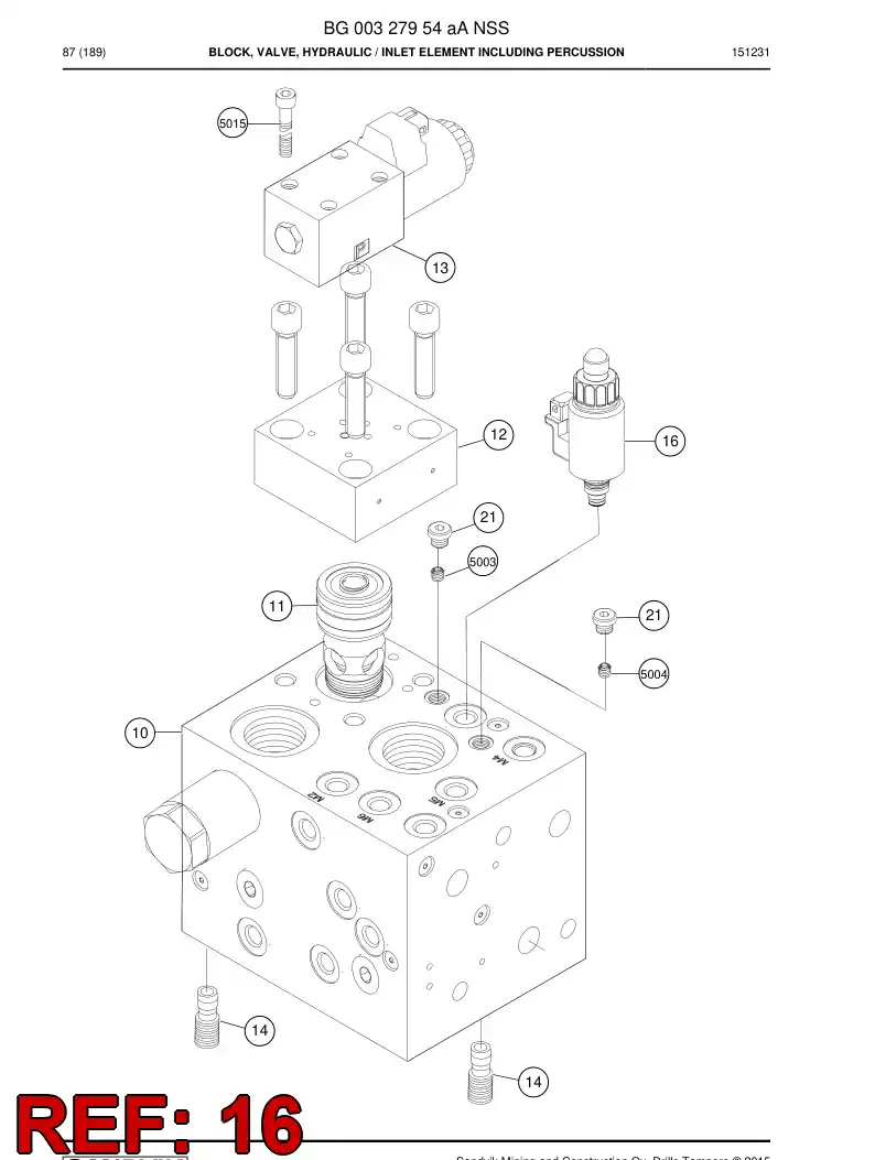 55075806c 550 758 06c Valve, Proportional, Press Relief - Sandvik Technical Drawing
