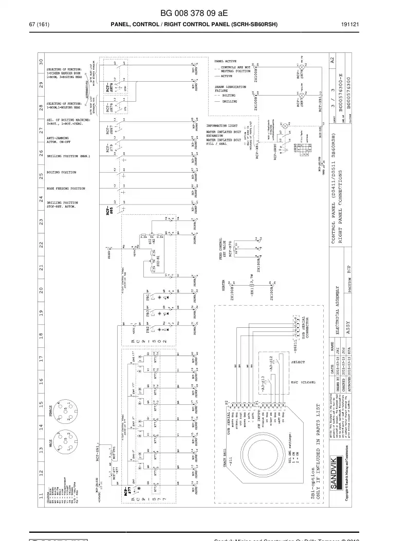 55075863 550 758 63 Switch, Selector - Sandvik Technical Drawing