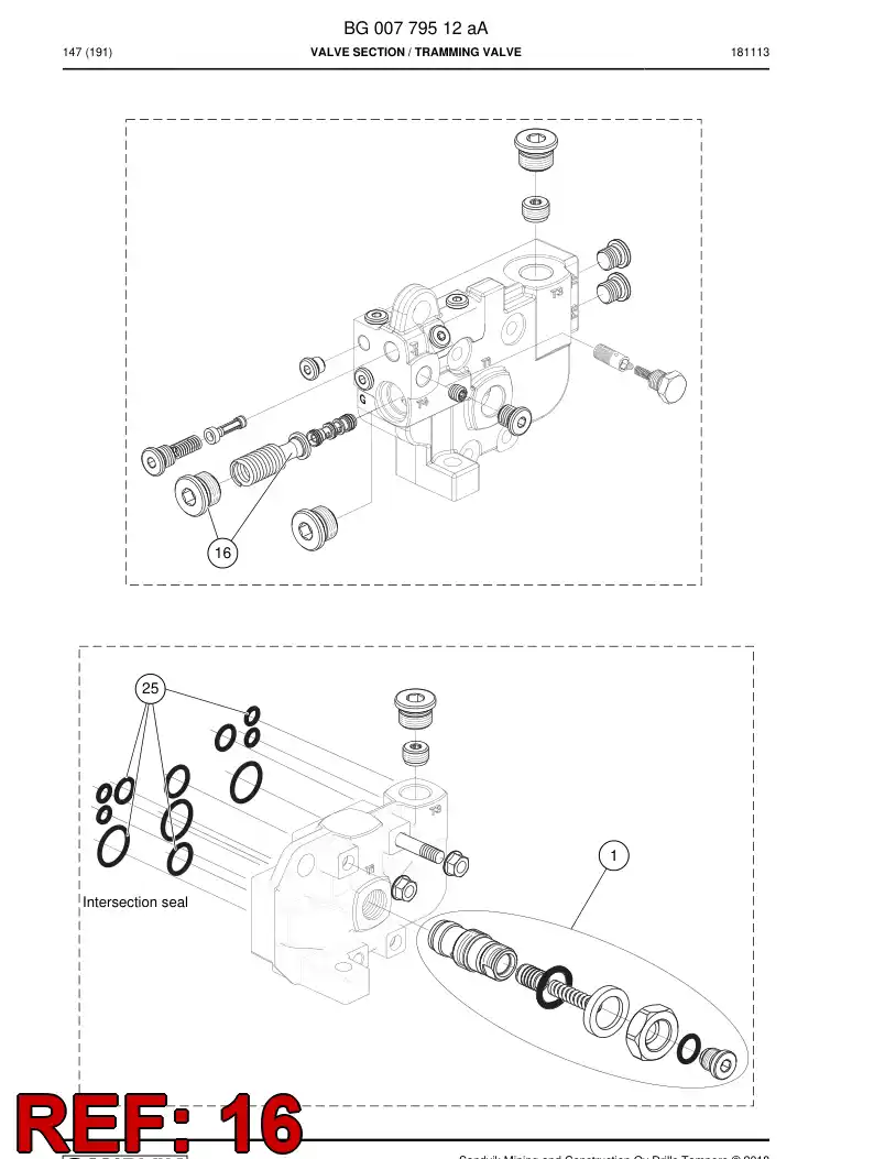 55075952 550 759 52 Valve, Pressure Reducing - Sandvik Technical Drawing