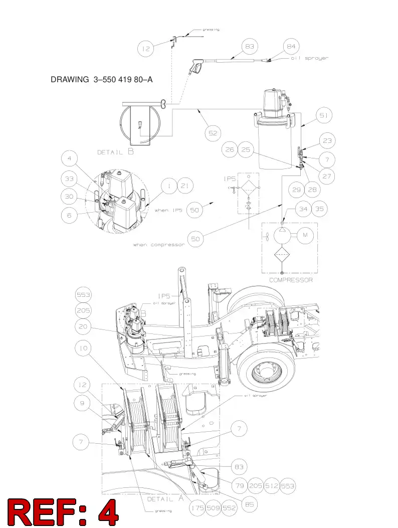 55076157 550 761 57 Service Unit, Air - Sandvik Technical Drawing