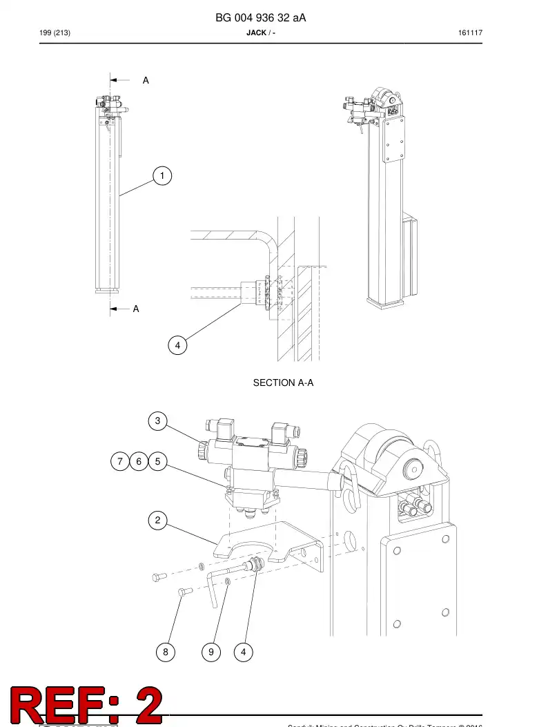 55076352c 550 763 52c Bracket - Sandvik Technical Drawing