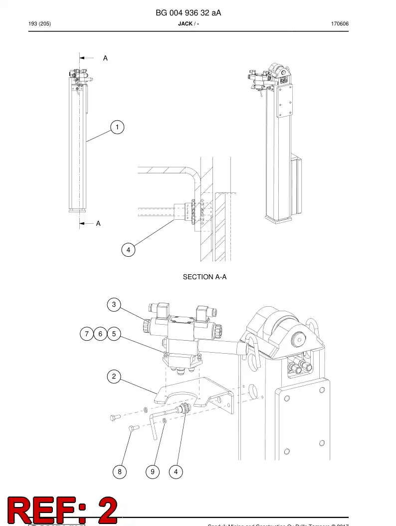 55076352d 550 763 52d Bracket - Sandvik Technical Drawing