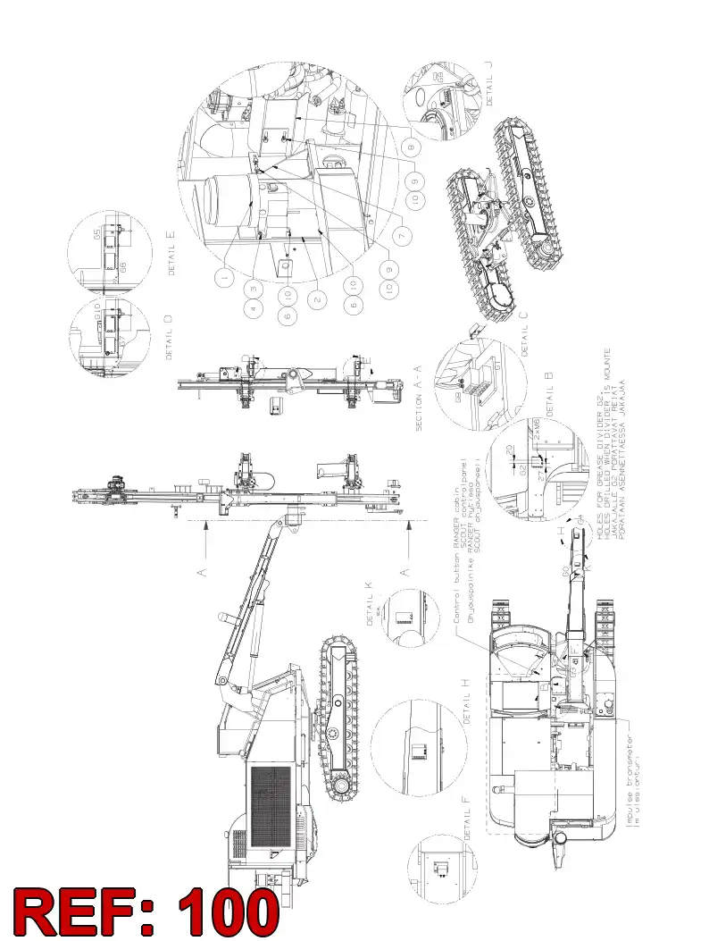 55076394 550 763 94 CENTRAL GREASING DIAGRAM - Sandvik Technical Drawing